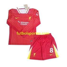 Camiseta Liverpool Szoboszlai 8 Niño Primera Equipación 2024/2025 Manga Larga